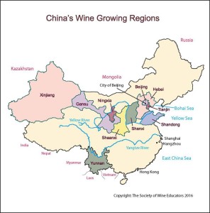 Map of China - Wine Growing