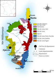 Wine Map of Corsica by DalGobboM (Own work [http://www.gnu.org/copyleft/fdl.html]), via Wikimedia Commons