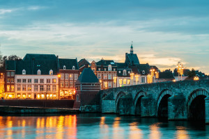 The Sint Servaasbrug Bridge over the River Maas (Maastricht, the Netherlands) 
