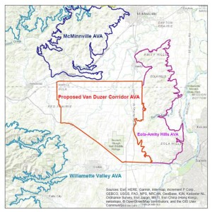 Map of the Van Duzer Corridor AVA, via the original petition (TTB website)
