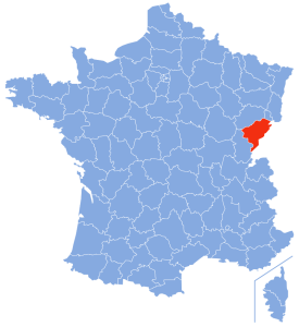  Map of Doubs, France (By Marmelad - based on: Départements de France-simple.svg) 