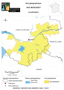 Map of the Muscadet AOC via the INAO