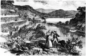 Longworth’s terraced vineyards on Mt. Adams (Image from a pamphlet advertising Longworth's wines, 1866) 