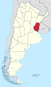 Map of Argentina with Entre Ríos highlighted, via WikiMedia Commons