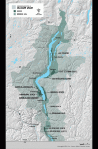 Map of the Okanagan Valley GI; copyright Wine Growers British Columbia