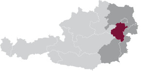 Map of Austria highlighting the Thermenregion v©AWMB (Austrian Wine Marketing Board)